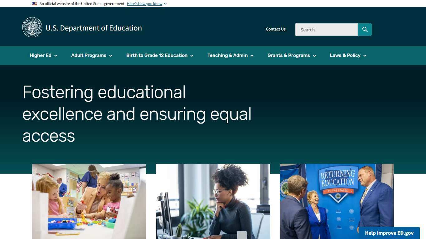 Home | U.S. Department of Education